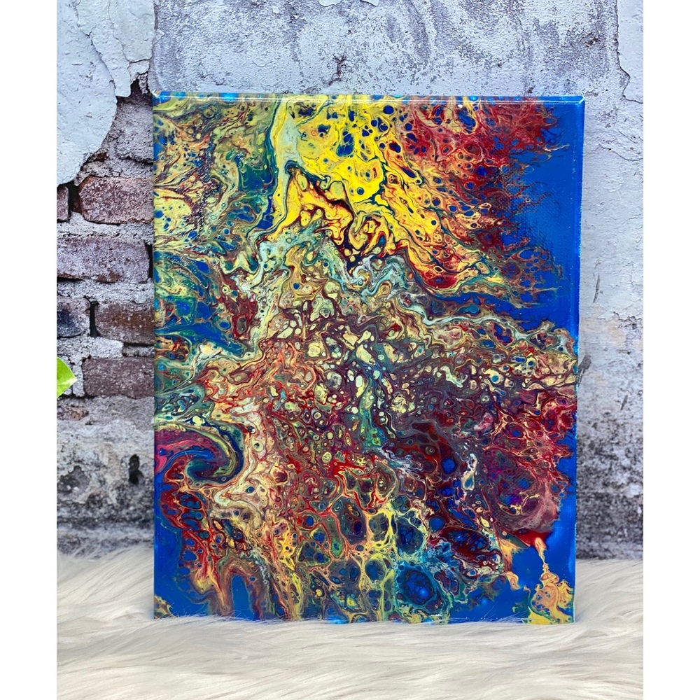 Acrylic Art Painting 8X10 liquid pour paint